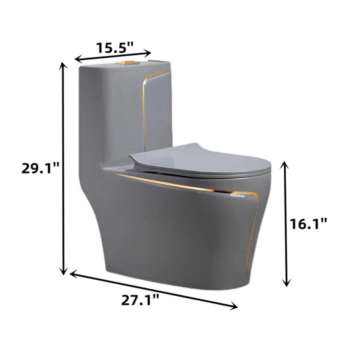 WATERMONY DualFlush Elongated OnePiece Toilet (Seat Included) Wayfair